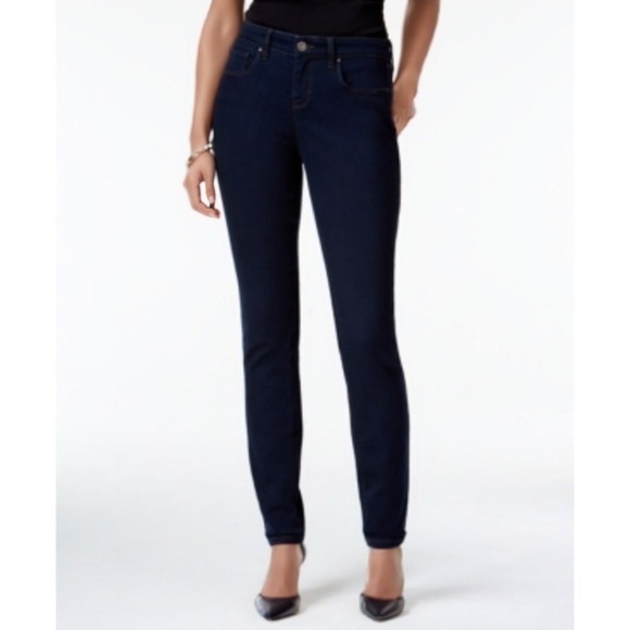 Style & Co Jeans Womens 16S Black Curvy Skinny Fit Mid Rise Tummy Control NEW - Picture 1 of 10